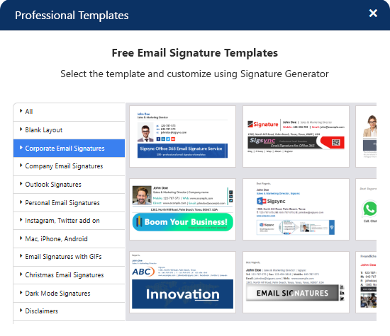 100+ Professional Templates