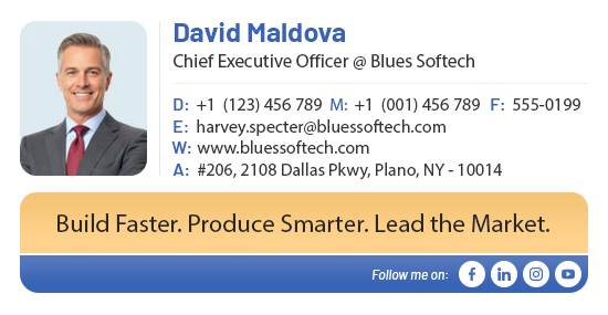 CEO email signature example with photo