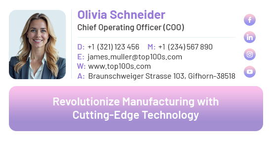 COO email signature example with contact details