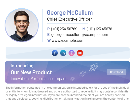 COO email signature managed centrally