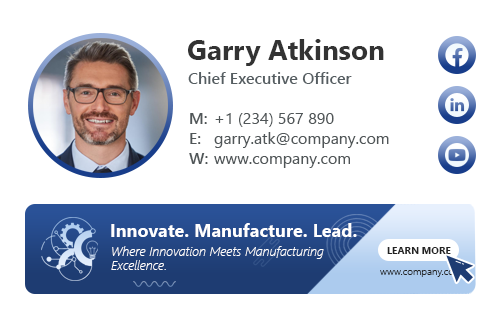 Executive email signature template with photo
