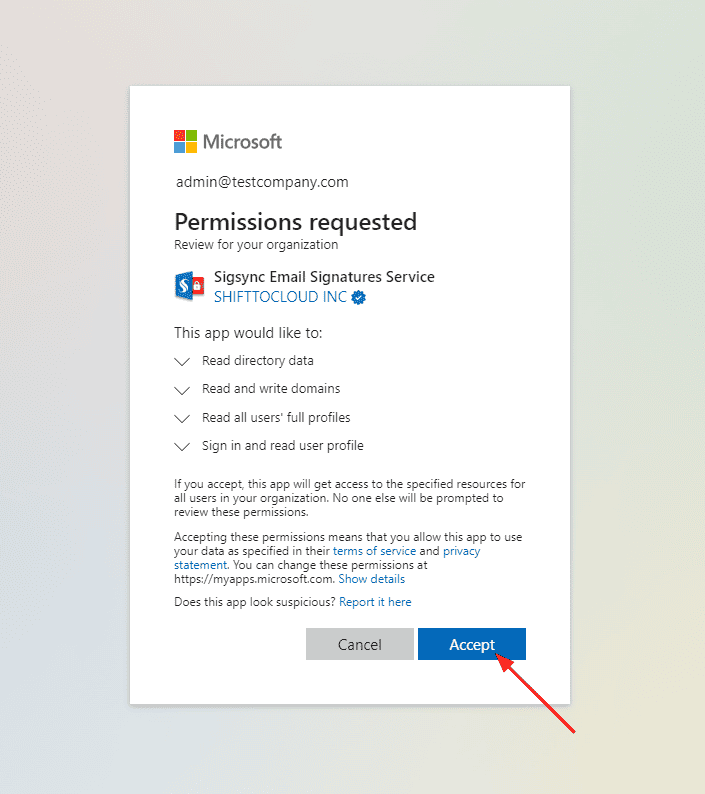 Accept Permissions Accept Permissions