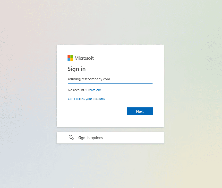 Authenticate on Microsoft Page Authenticate on Microsoft Page