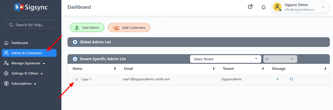 View Tenant Specific Admin View Tenant Specific Admin