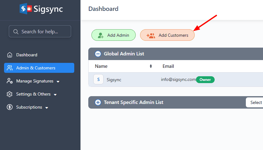 Add Customers Add Customers