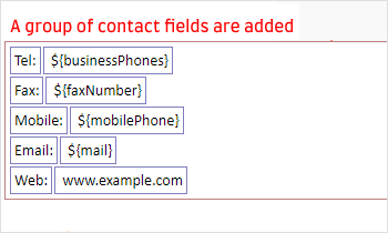 contact fields are added