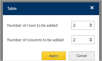Enter the number of rows and columns