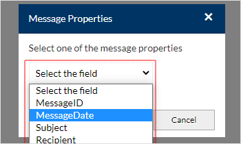 Select the message property