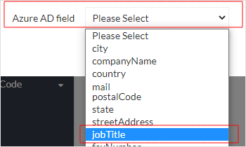 Select the Azure AD field
