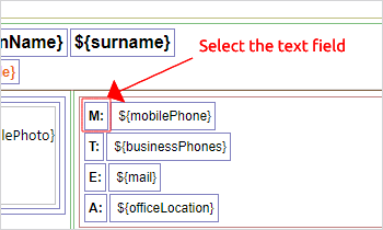 Select the text field