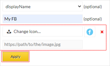 Upload icons locally or online