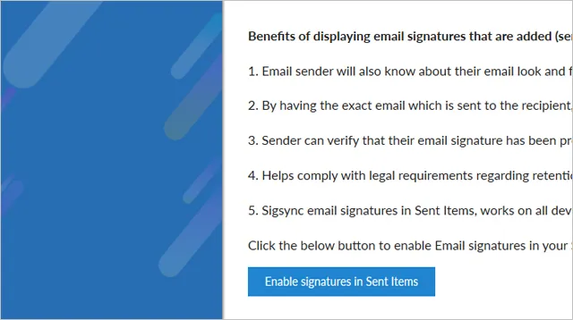 Add email signature in sent emails