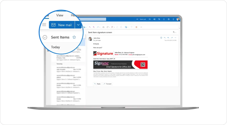 Enable Email Signature in Sent Items Folder
