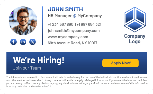 Sigsync HR email signature template example