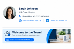 Onboarding email signature
