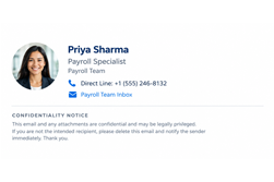 Payroll email signature