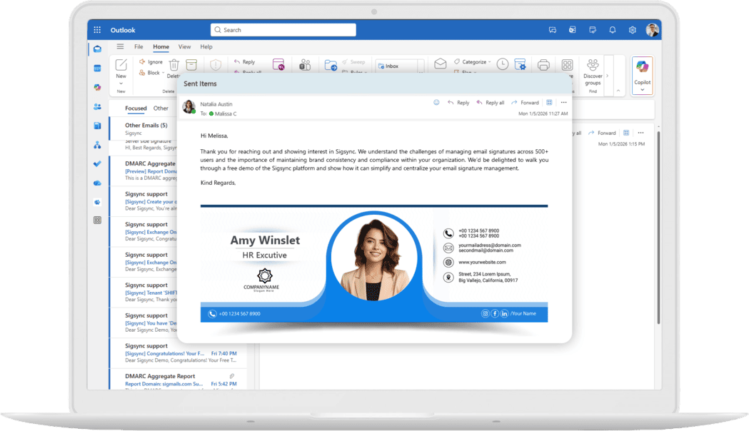 HR team email signature management for Microsoft 365