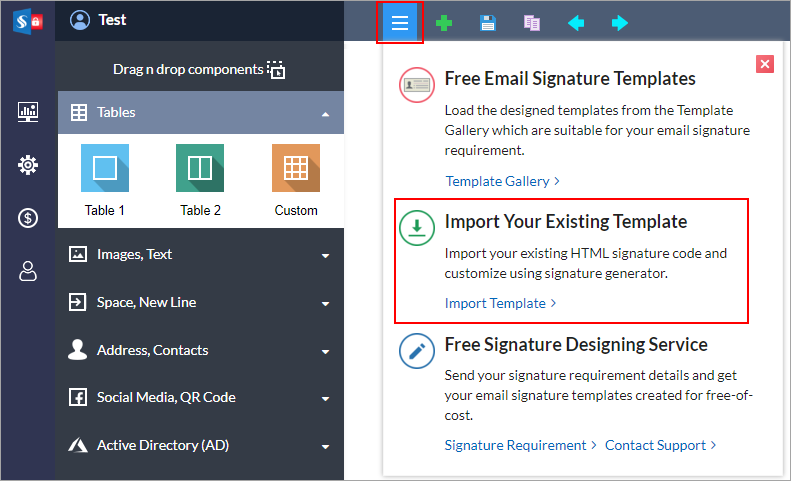 Import your existing template