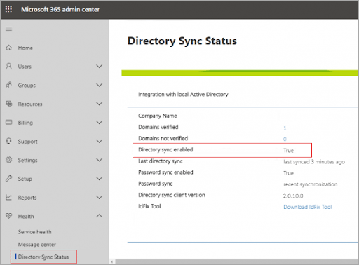 Set Directory sync status