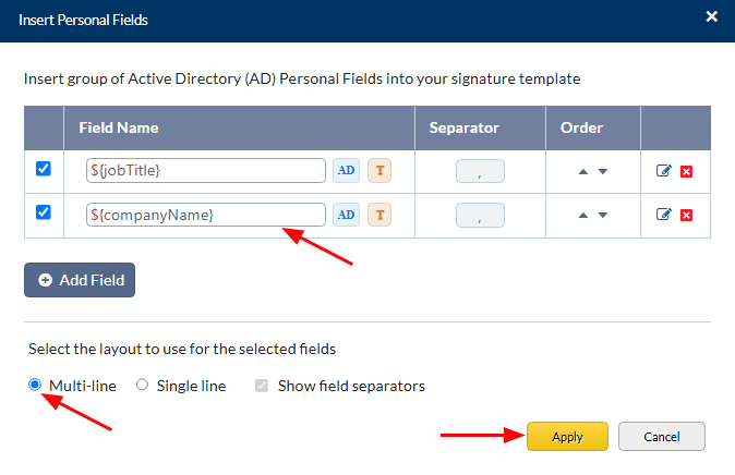 Add Space between signature fields Add Space between signature fields