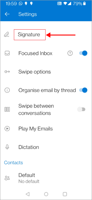 Navigate to the Email section