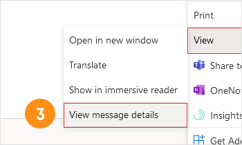View message details in OWA