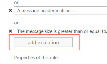 Add exception to exclude signature