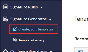 Click on Create, Edit Templates in the Tenants page