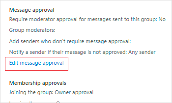 Click on Edit message approval