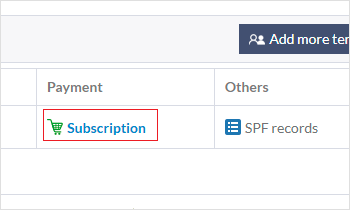 Click Subscription from the Dashboard