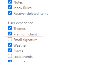 Disable individual signature in OWA