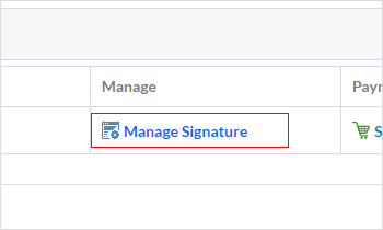 Select Manage Signature