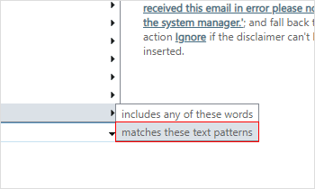 Update an exception to an email disclaimer