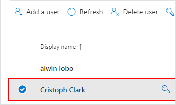 Select a user to set an alias
