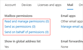 Select mailbox permissions