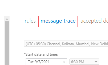 Select Message trace in classic Exchange admin center