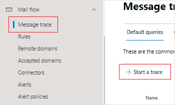 Select Message trace in new Exchange admin center