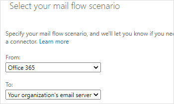 Select the mail flow scenario for outbound connector