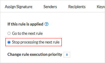 Set rule execution flow