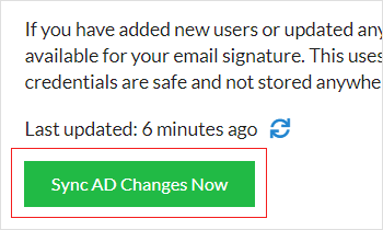 Sync AD Changes in Sigsync Preferences