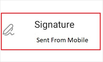 Tap signature under email