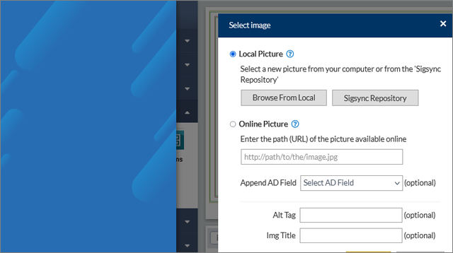 Use images with PNG or JPG formats