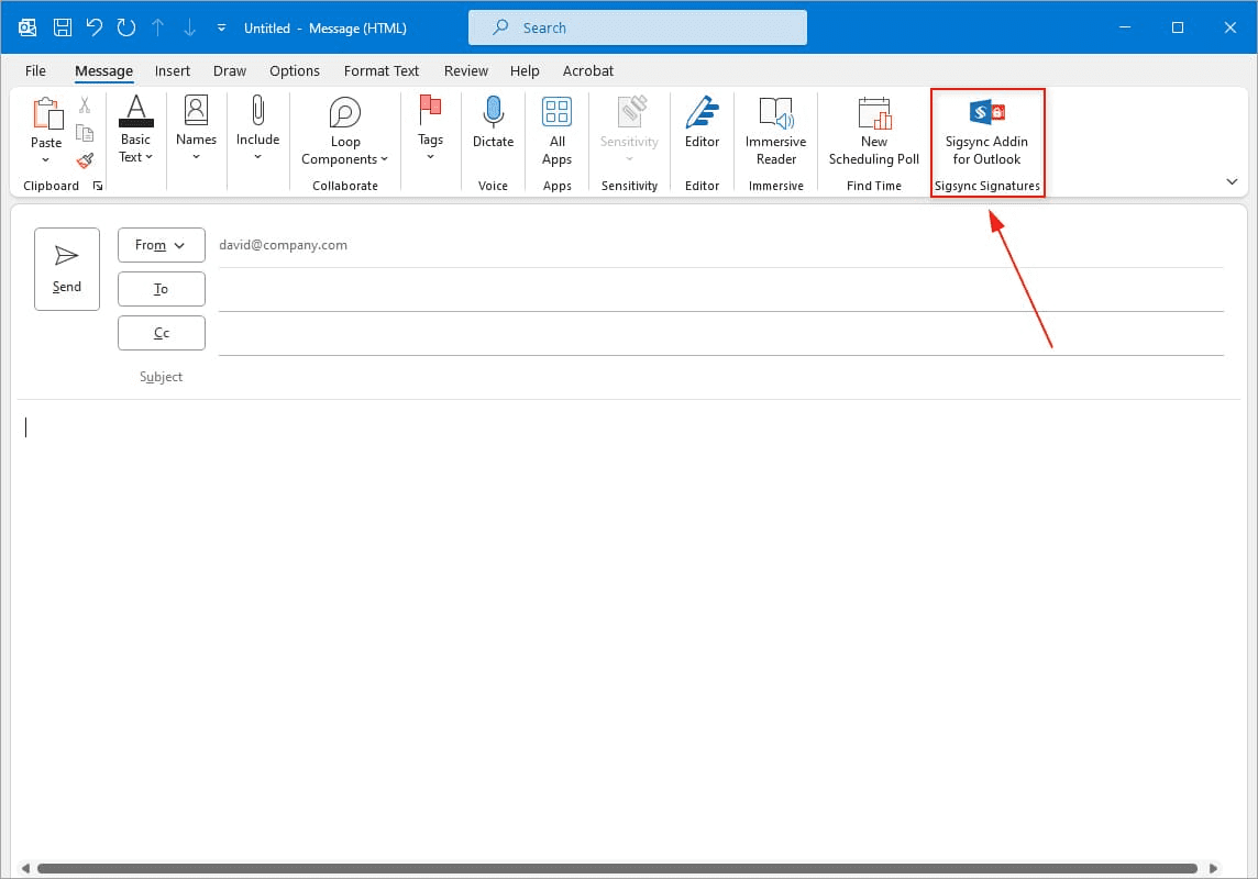 Click Sigsync Add-in for Outlook Click Sigsync Add-in for Outlook