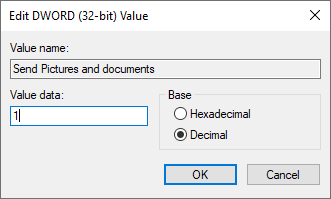 Edit and enter a value of 1 in the Value data field