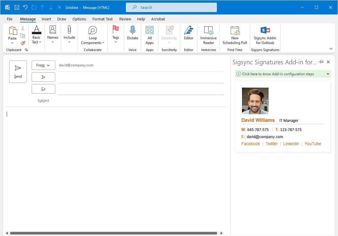 Preview signature from Outlook Add-in pane Preview signature from Outlook Add-in pane