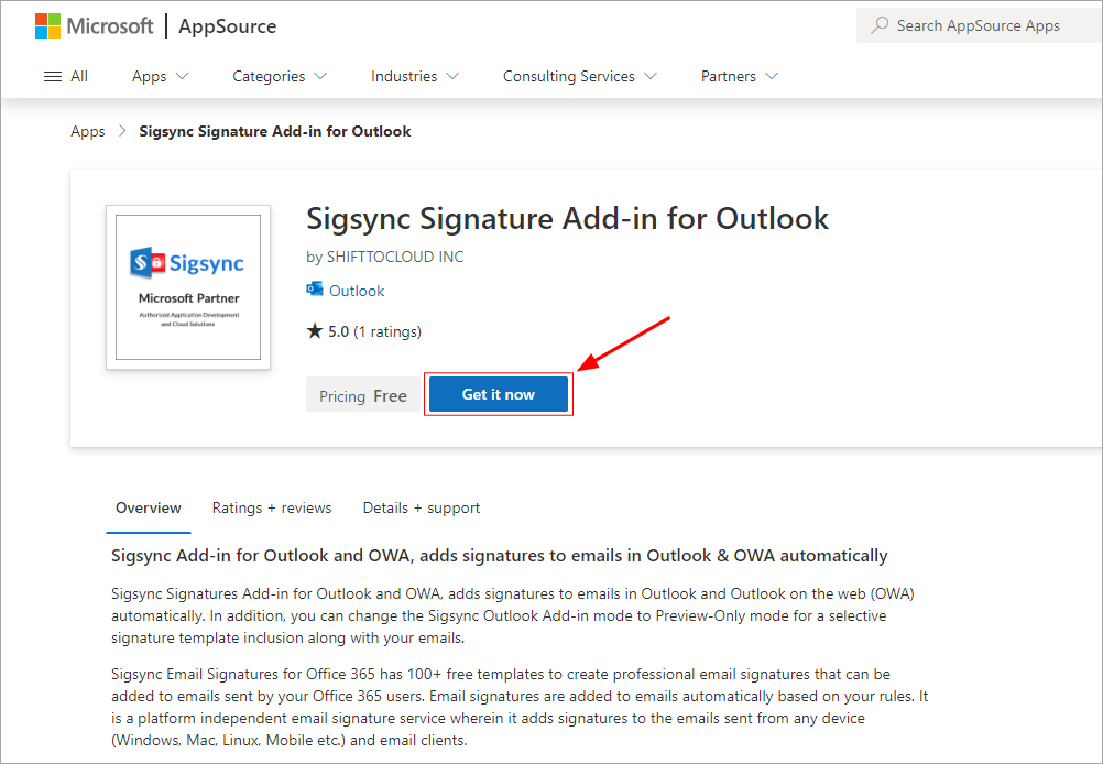 Sigsync Signatures Outlook Add-in from Microsoft AppSource Sigsync Signatures Outlook Add-in from Microsoft AppSource