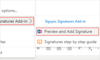 Sigsync email signature add-in