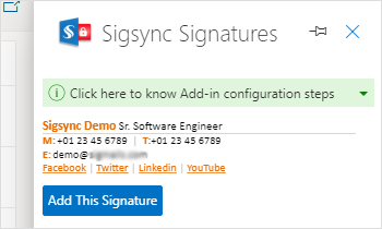 Sigsync Signature Outlook Add-in