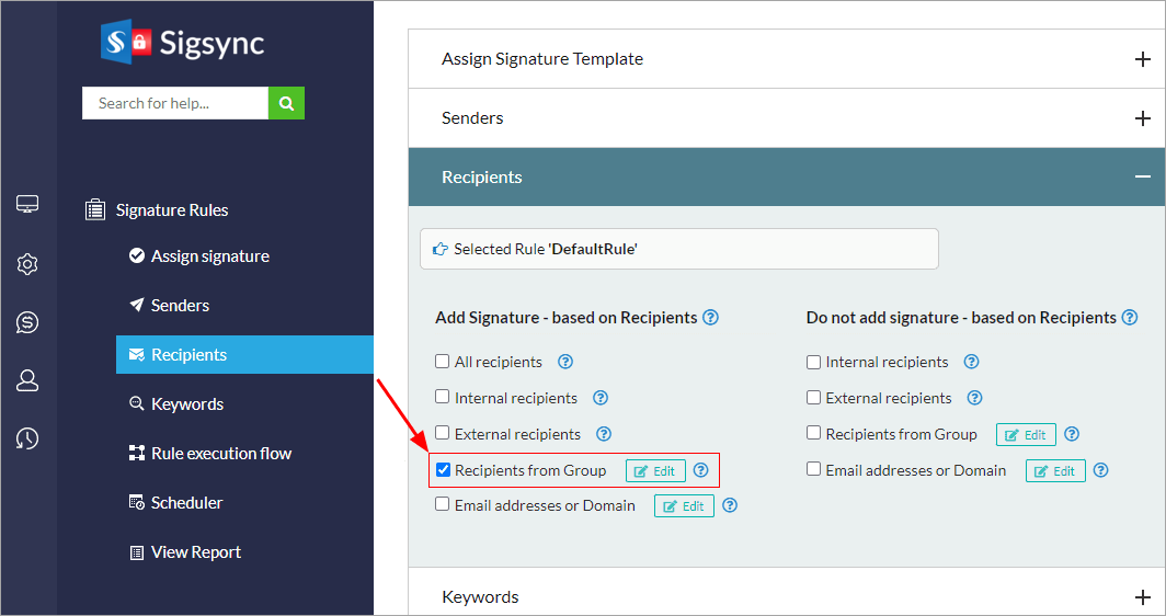 Add signature for a Office 365 group