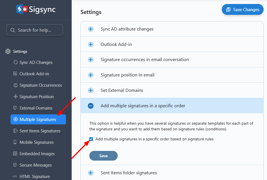 Add multiple signatures in a specific order Add multiple signatures in a specific order